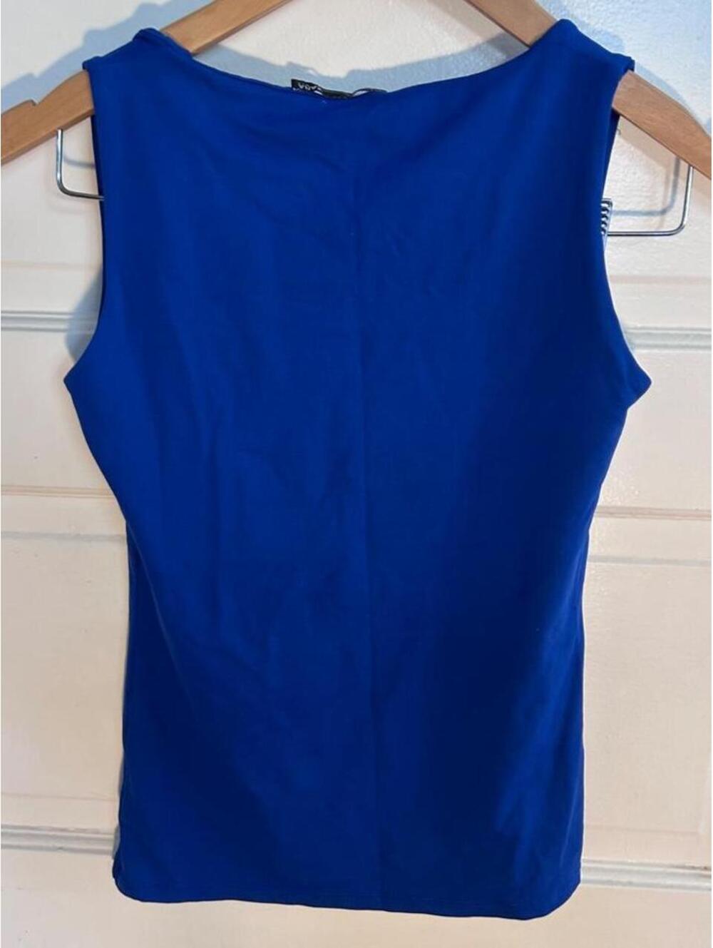 Zara Women's Blue Sleeveless Tank Top - Picture 4 of 7